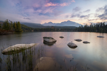 High resolution panorama of the lake in Strbske Pleso