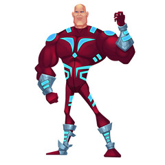 Illustration: The Bald Captain. A Leading Role Design of a Fantastic Sci-Fi World Called "White City".