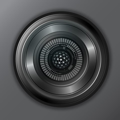 graphic of an eye in technological theme