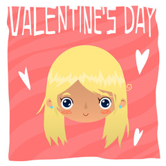 Vector cartoon Happy valentine's day.