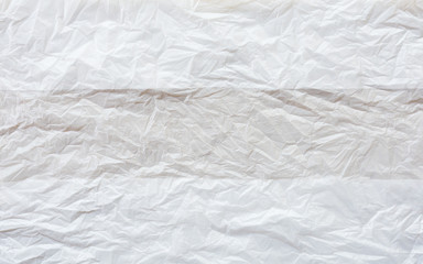Crumpled white plastic bag