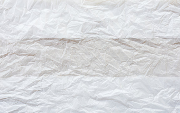 Crumpled white plastic bag