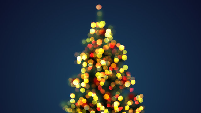 defocused christmas tree lights