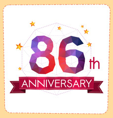 colorful polygonal number anniversary logo