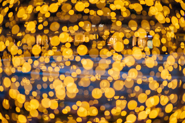 Spherical garlands bokeh glowing.