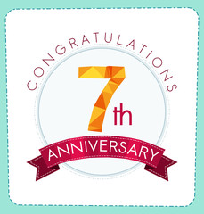 colorful polygonal number anniversary logo