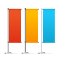 Blank Banner Flags Colorful Set. Vector