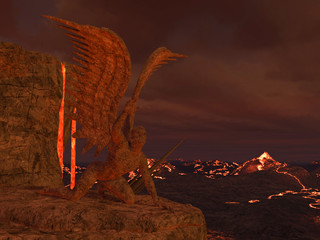 3D rendered hell enviroment