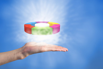 Statistics pie in palm