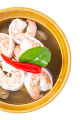 Tom yum kung, the famous traditional of Thai food.