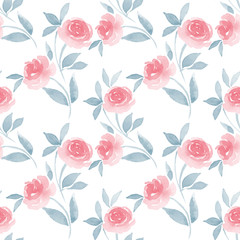 Pattern of Roses. Watercolor background 7 in vector