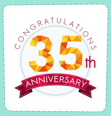 colorful polygonal number anniversary logo