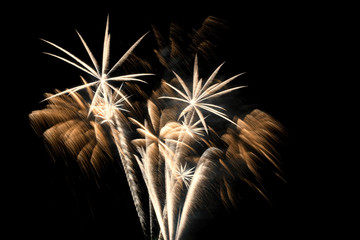 Explosion of Golden Fireworks