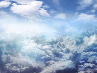 Fototapety  Illustration: The Clouds. Realistic / Cartoon Style. Fantasy Topic. Scene / Wallpaper / Background Design.
