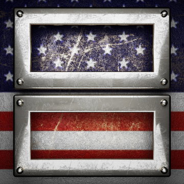 silver background painted to US flag