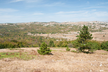 Fototapeta na wymiar Plateau of 1234-metre high Ai-Petri mountain, southern Crimea