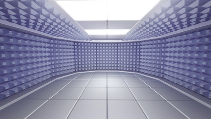 Soundproof room interior , 3d render image