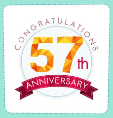 colorful polygonal number anniversary logo