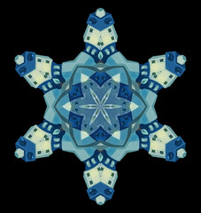 Digital Art: Fractal Graphics: In the Robot Empire, even the snowflakes are made of Steel. Fantastic Element / Wallpaper / Background / Scene Design. Sci-Fi Style.
