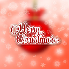 Naklejka na ściany i meble Merry Christmas red ball isolated red background