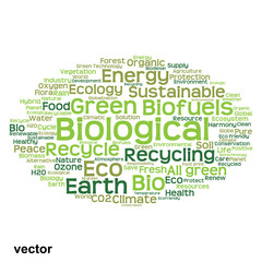 Vector conceptual ecology word cloud isolated