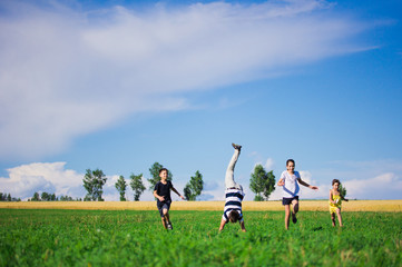 children playing in a field