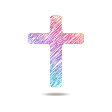 painted Cross logo. colors of rainbow