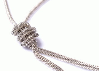 Detail of a steel necklace