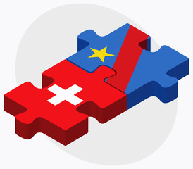 Switzerland and Democratic Republic Congo Flags