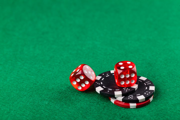 Red dice and chips
