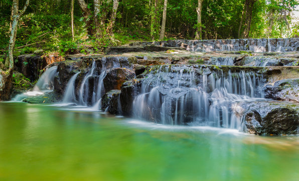 The waterfall at Namtok Samlan National Park ,Saraburi,Thailand © kajornyot