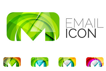Obraz premium Set of abstract email icon, business logotype concepts, clean modern geometric design
