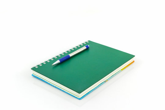 Green Spiral Notebook.