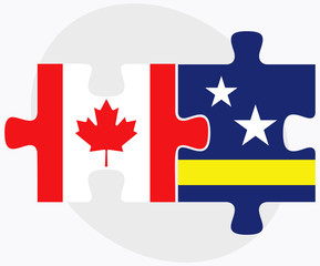 Canada and Curacao Flags