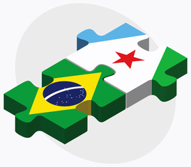 Brazil and Djibouti Flags