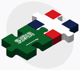 Saudi Arabia and Dominican Republic Flags
