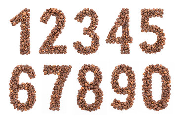 numbers from coffee beans