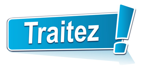 traitez sur étiquette bleue