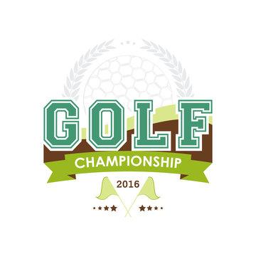 Golf championship emblem vector.