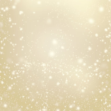 Abstract Gold glittering christmas lights - Blurred  background