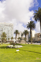 The city center of Montevideo, Uruguay