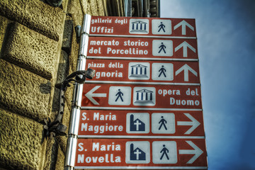 Obraz premium landmark sign in Florence in hdr