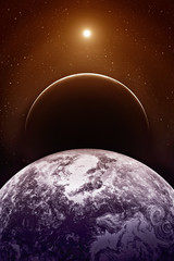 Fictional space with planets