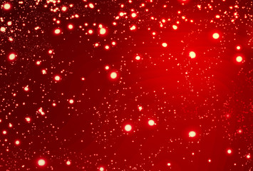 Abstract  Red Christmas Background with golden lights. Festive