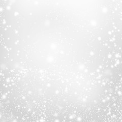 Abstract  Silver Christmas Background with white  lights. Festiv