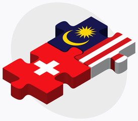 Switzerland and Malaysia Flags