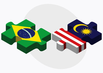Brazil and Malaysia Flags