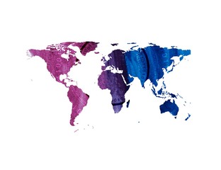 Bright tech watercolor world map