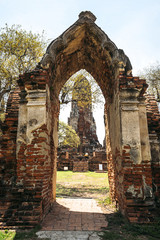 Old Temple Wat Mahathat of Ayutthaya Historical Park, Thailand