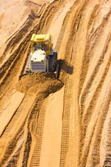 bulldozer on a building site